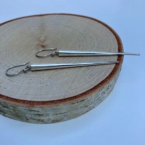 Sterling silver spike dangle earrings